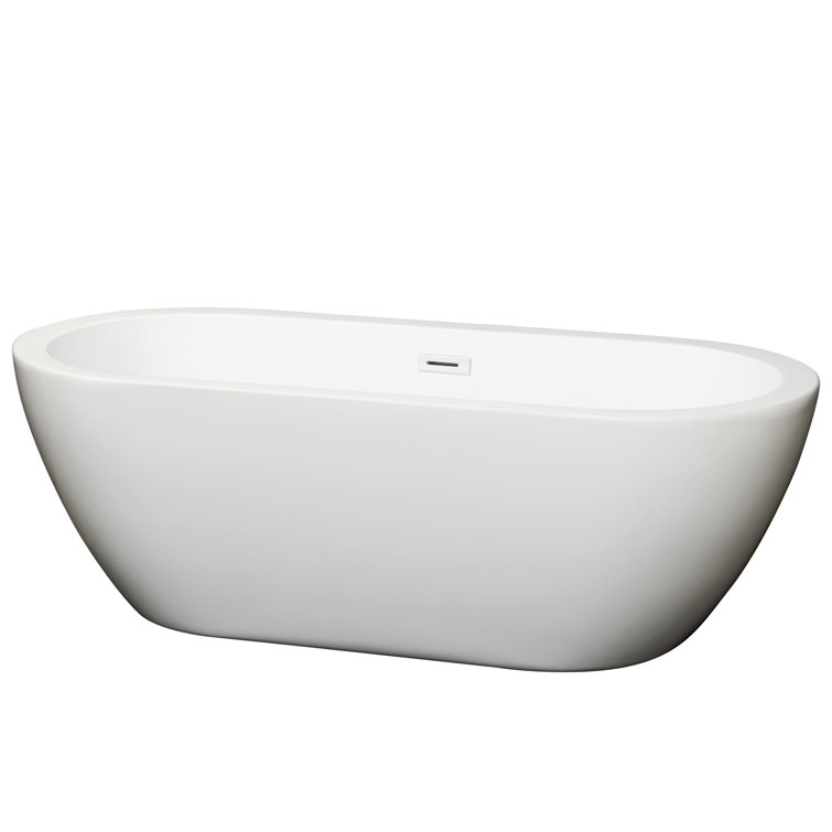 Soho 68'' Shiny White Freestanding Acrylic Soaking Bathtub