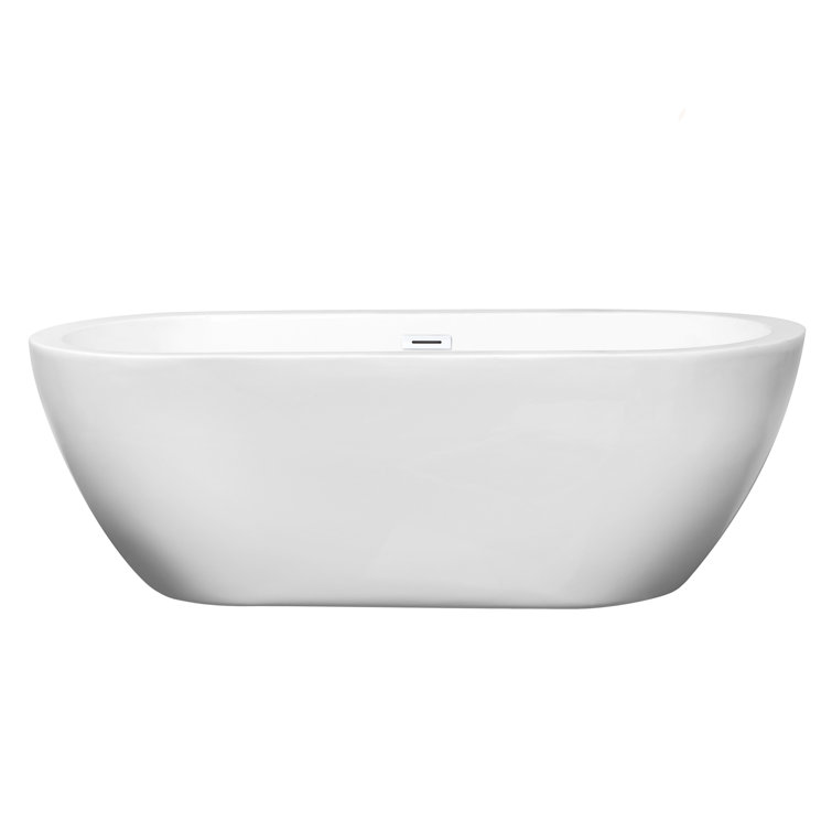 Soho 68'' Shiny White Freestanding Acrylic Soaking Bathtub