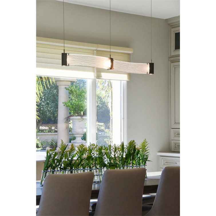 Matte Black Glass LED Indoor/Outdoor Island Pendant