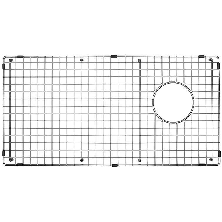 28-Inch Rectangular Stainless Steel Sink Grid with Side Drain