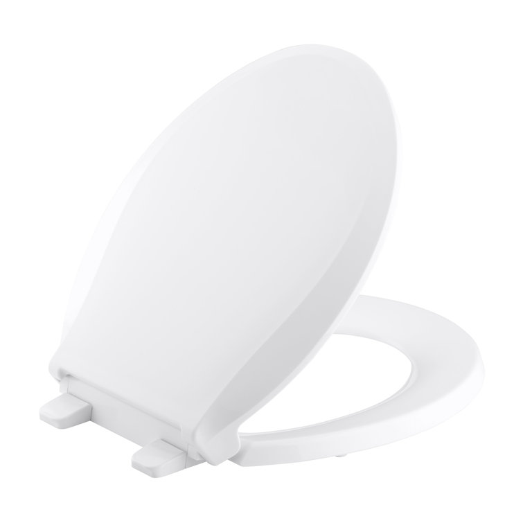White Round-Front Toilet Seat with Quiet-Close Lid