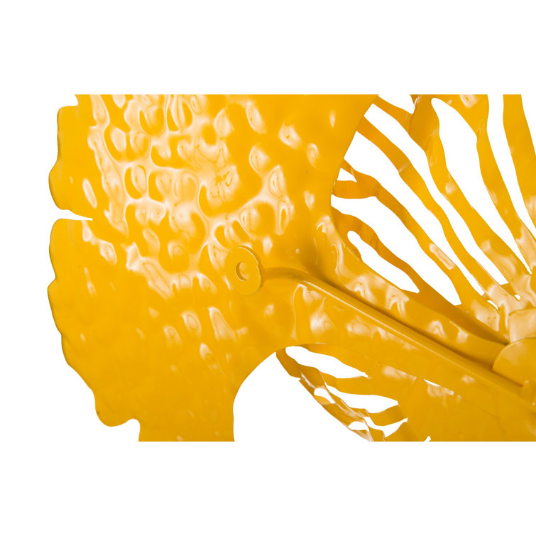 Small Yellow Metal Flower Wall Art Decor