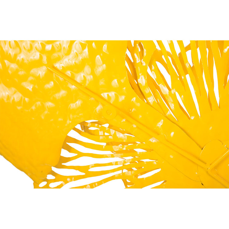 Small Yellow Metal Flower Wall Art Decor