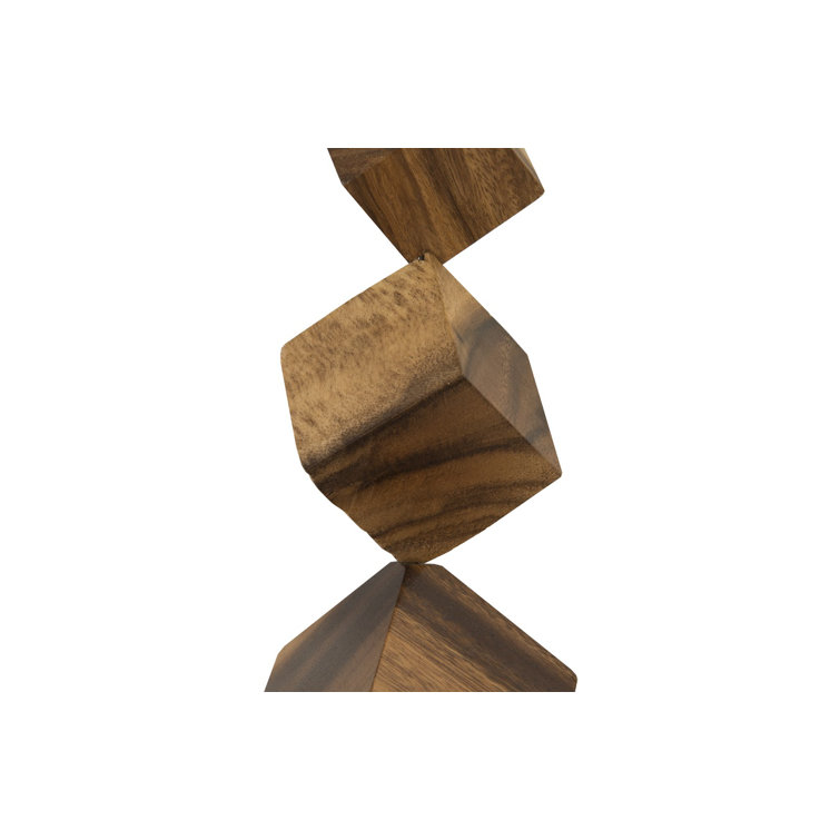Natural Chamcha Wood Dice Wall Art Sculpture