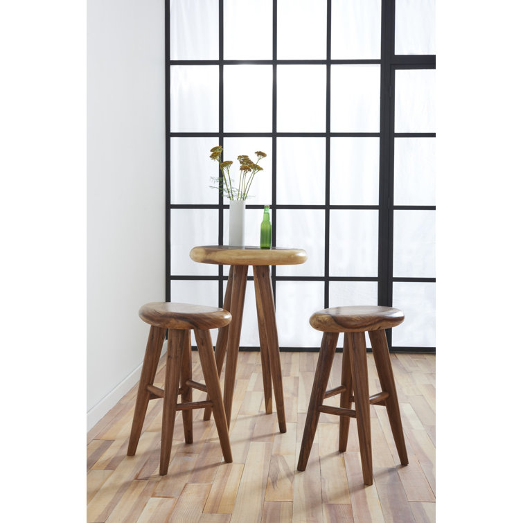 27" Modern Chamcha Wood Round Counter Height Pub Table