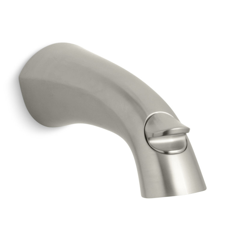Vibrant Brushed Nickel Wall-Mount Bath Spout with Diverter
