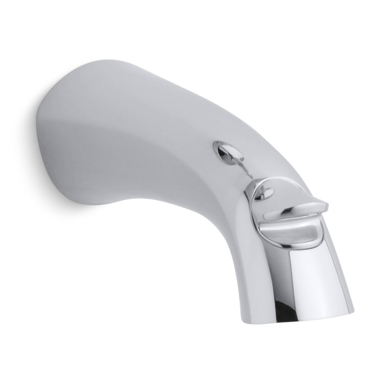 Polished Chrome Wall-Mount Bath Spout with Diverter
