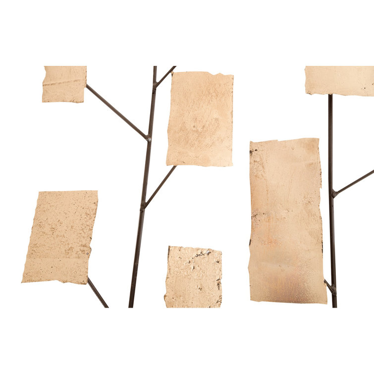Large Vertical Iron Tree Metal Wall Sculpture with Patina Finish