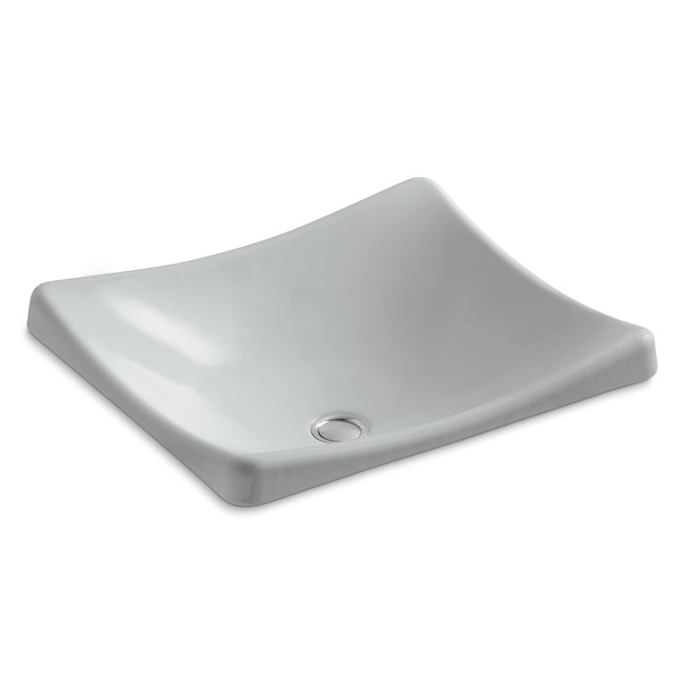 Ice Grey Cast Iron Rectangular Above-Counter Bathroom Sink