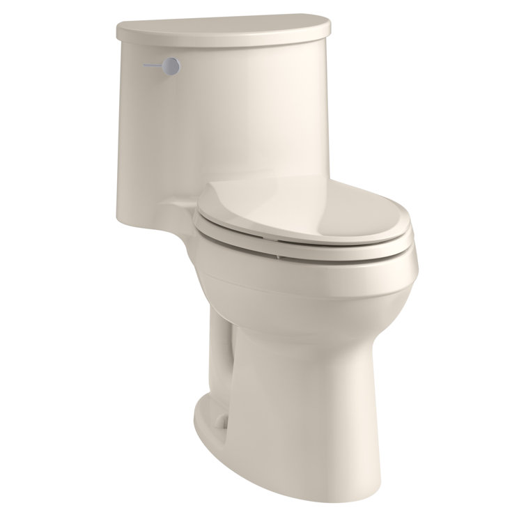 White High Efficiency Elongated One-Piece Toilet with Chrome Lever