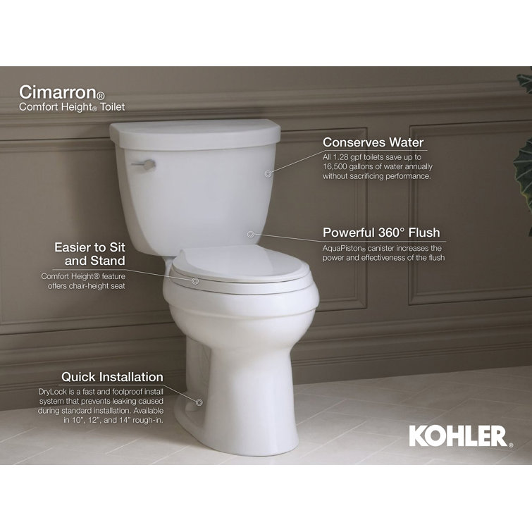 White Ceramic High-Efficiency Toilet Tank with AquaPiston Flush