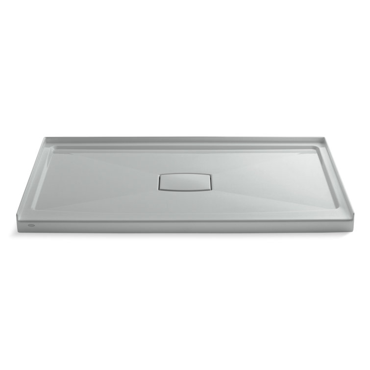 Archer 60" x 36" Ice Grey Shower Base with Center Drain