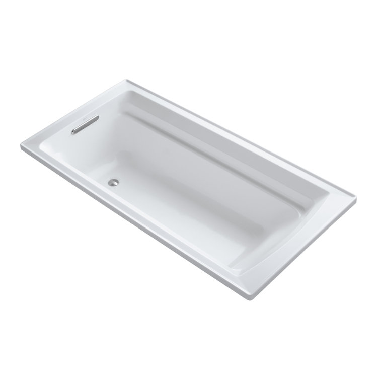 Archer 72" White Acrylic Drop-In Soaking Bathtub