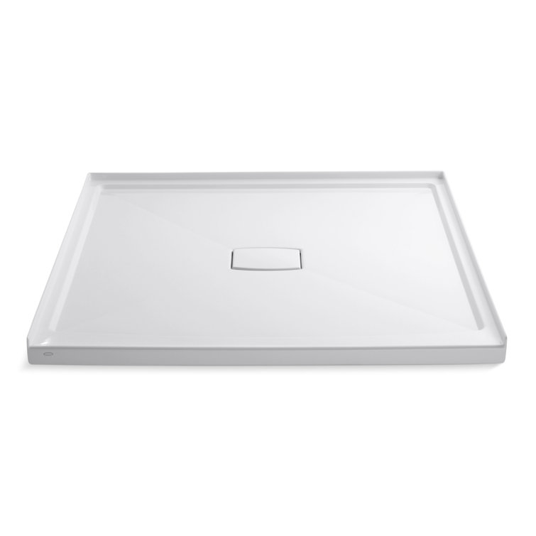 Archer 60" White Acrylic Alcove Shower Base with Center Drain
