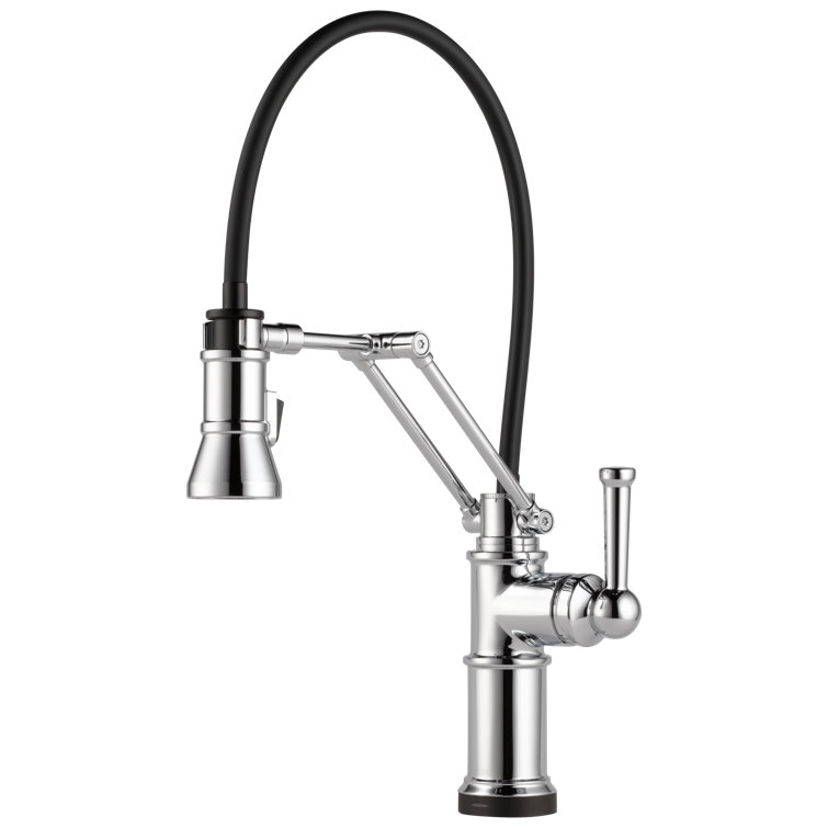 Chrome Articulating Kitchen Faucet with Pull-out Spray