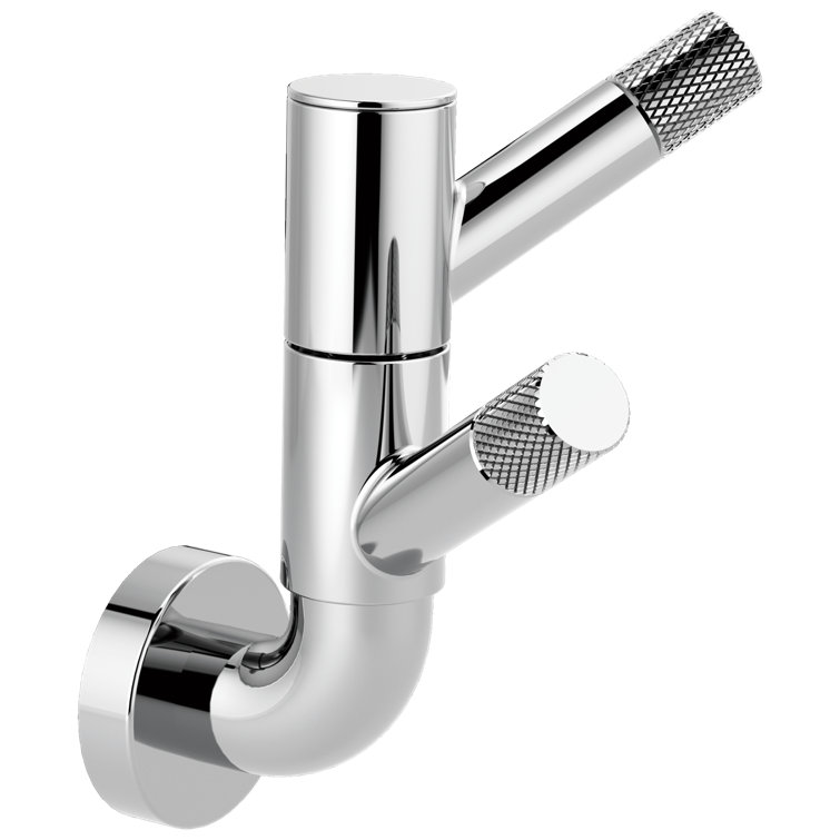 Chrome Stainless Steel Rotating Double Robe Hook with Knurling