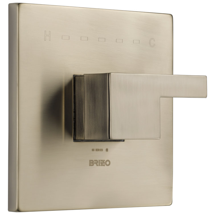 Brushed Nickel Modern Wall-Mounted Shower Lever Trim