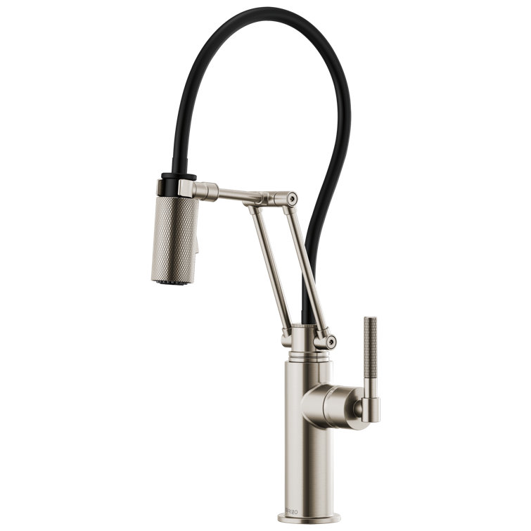 Sleek Stainless Steel 21.5" Modern Kitchen Faucet with 360 Swivel