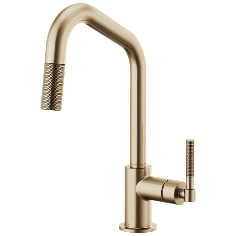 Modern Nickel Pull-Out Spray Kitchen Faucet in Stainless Steel