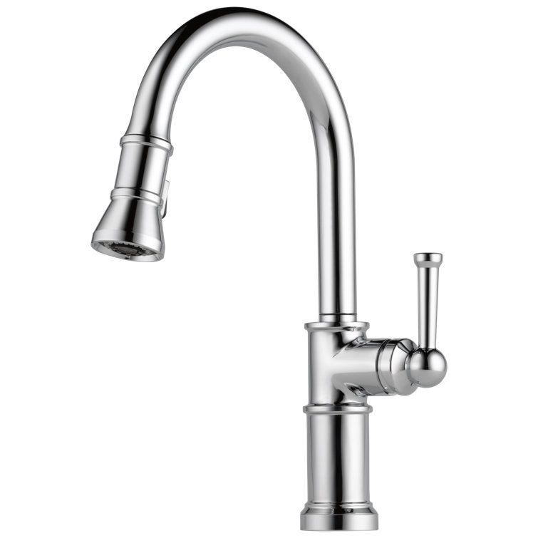 Chrome Traditional Pull-Down Kitchen Faucet with Spray