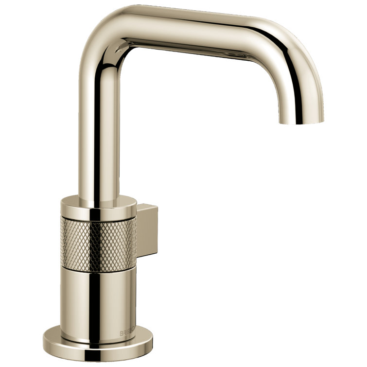 Luxe Nickel Modern 7.5" Single Hole Brass Bathroom Faucet