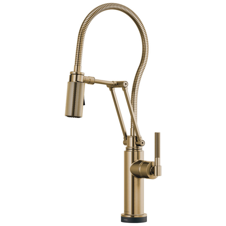 Modern Nickel 21.5" Stainless Steel Kitchen Faucet with Pull-out Spray