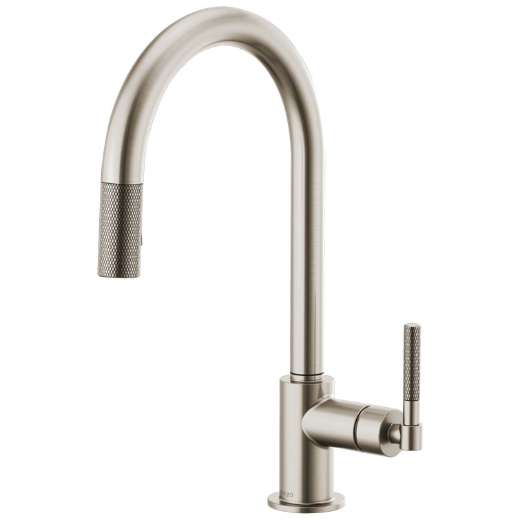 Modern 16" Stainless Steel Kitchen Faucet with Pull-out Spray