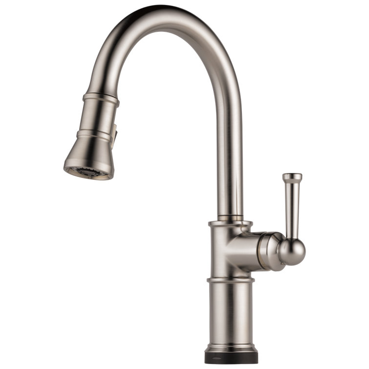 Modern Stainless Steel Pull-Down Kitchen Faucet with LED Temperature Indicator
