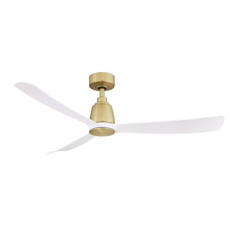 White and Brass 52" Modern Ceiling Fan with Remote