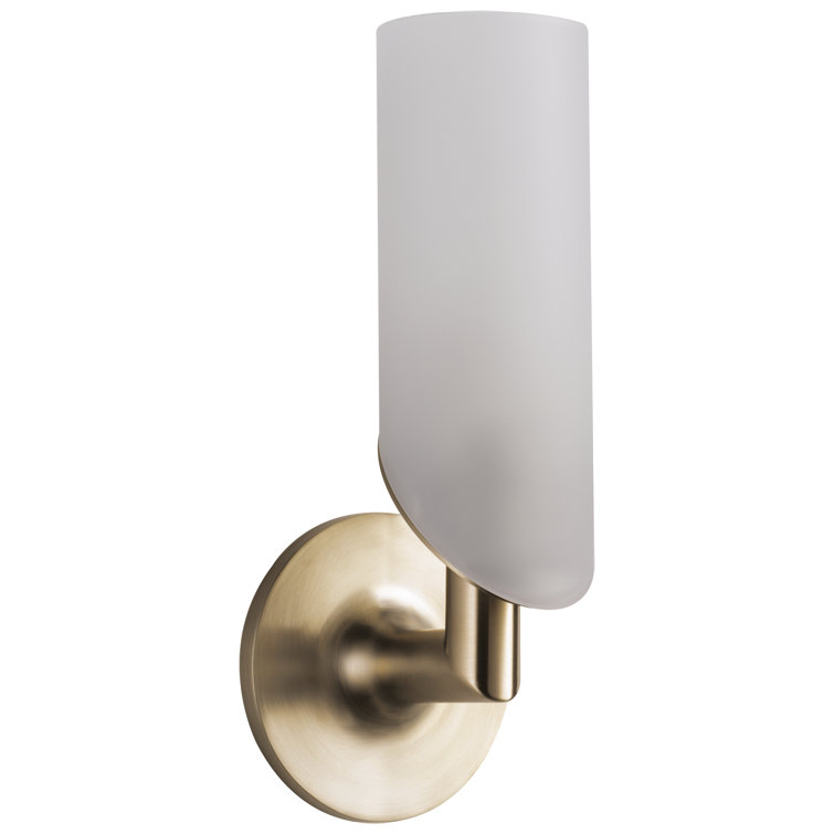 Luxe Gold Frosted Glass Cylinder Wall Sconce