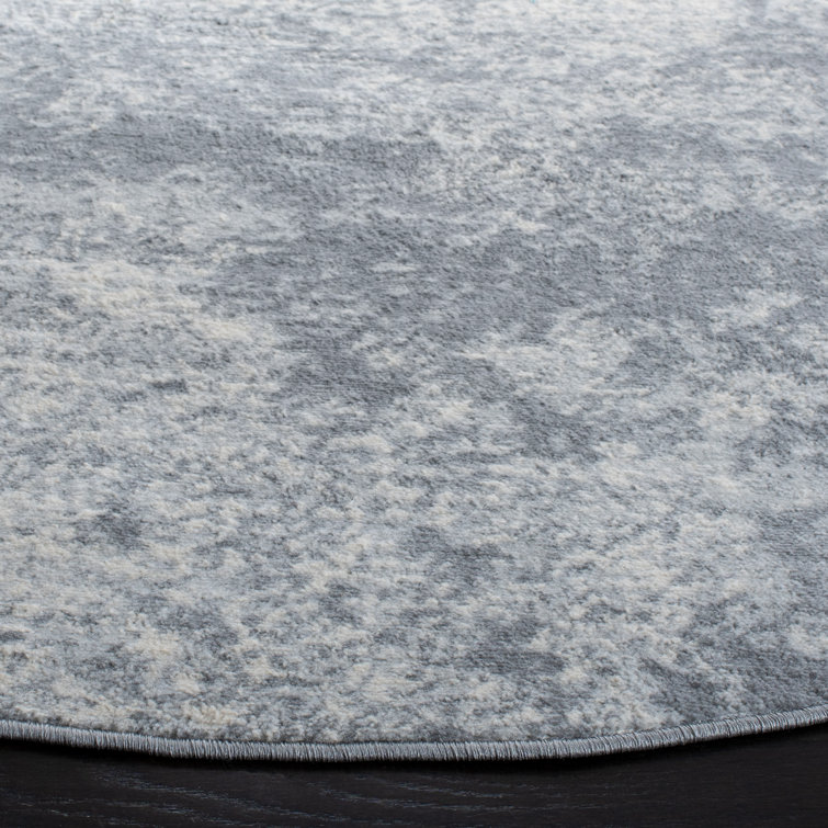 Elegant Brentwood 9' Square Grey/Ivory Abstract Area Rug