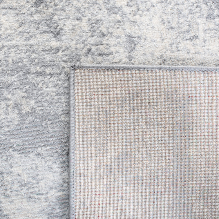 Elegant Brentwood 9' Square Grey/Ivory Abstract Area Rug