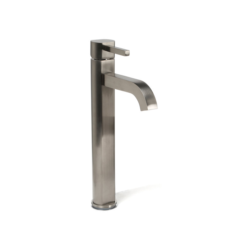 Satin Nickel Modern Single Hole Vessel Faucet