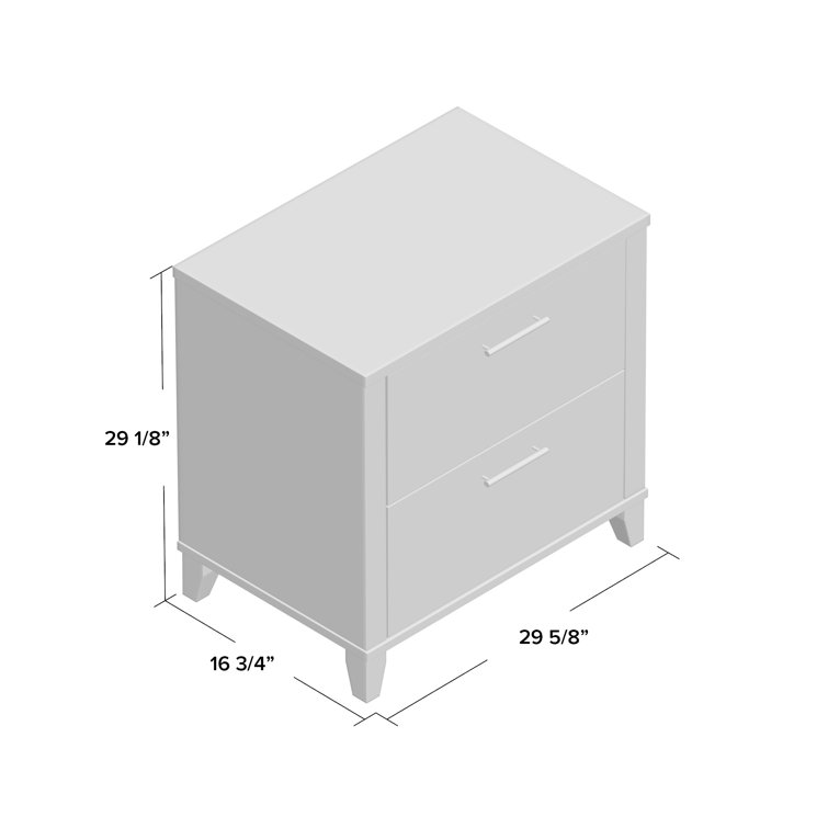 Ash Gray Transitional 2-Drawer Lateral Filing Cabinet