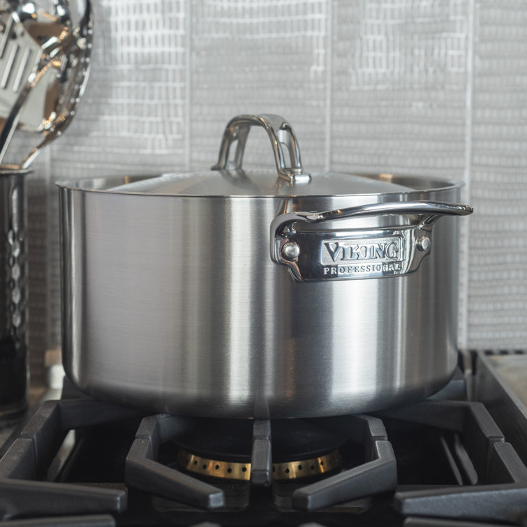 6-Quart Brushed Stainless Steel Stockpot with Lid