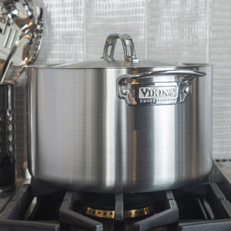 Viking 8-Quart Stainless Steel Stockpot with Glass Lid