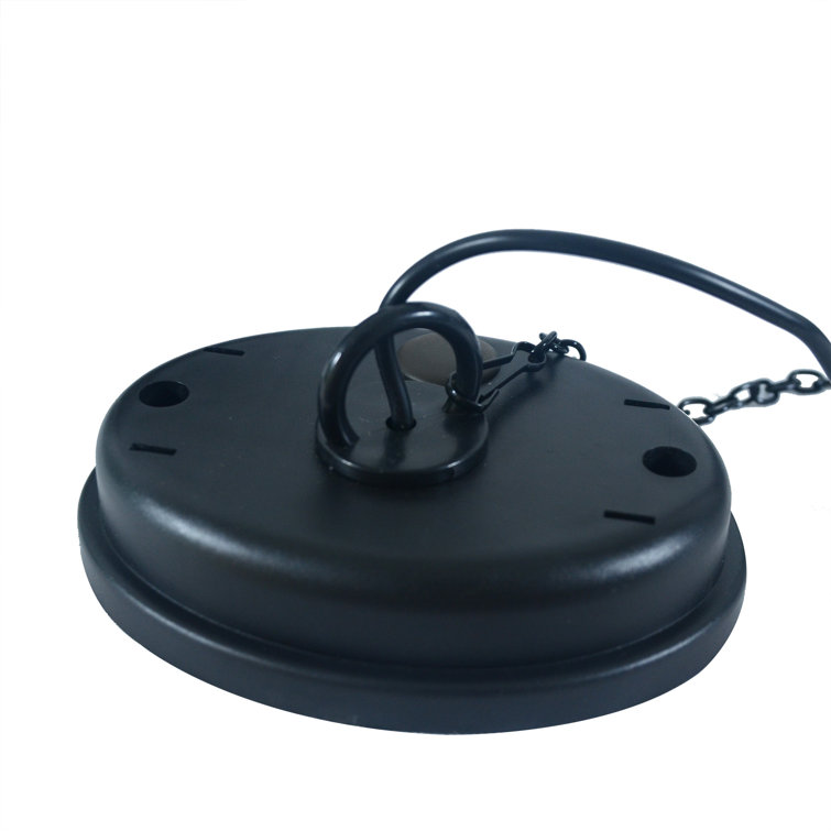 Black Glass LED Solar-Powered Indoor/Outdoor Hanging Light
