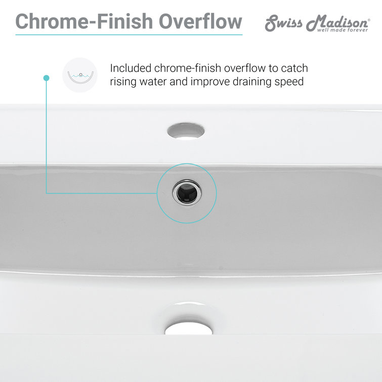 Glossy White Ceramic 24" Single Bathroom Vanity Top