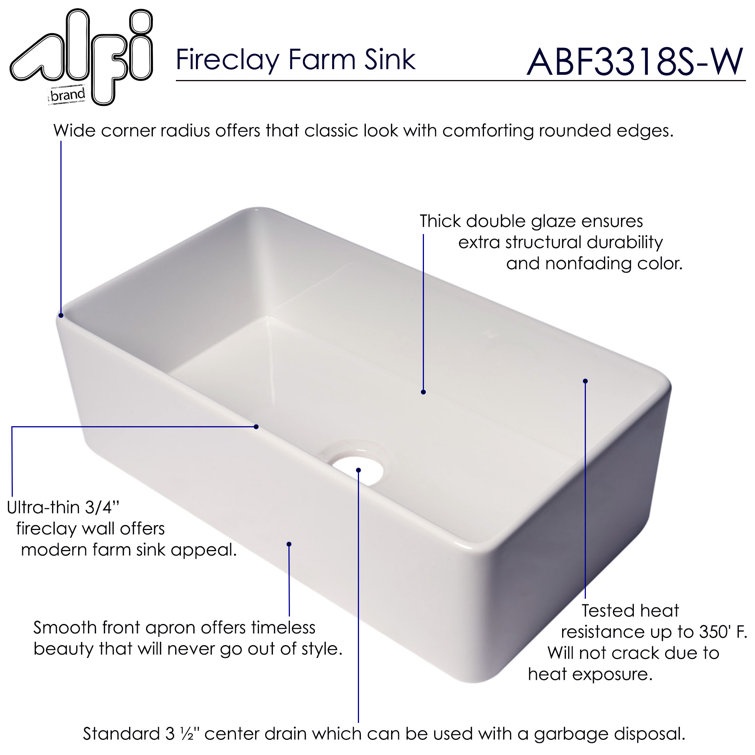 White Fireclay 36" Farmhouse Drop-in Kitchen Sink