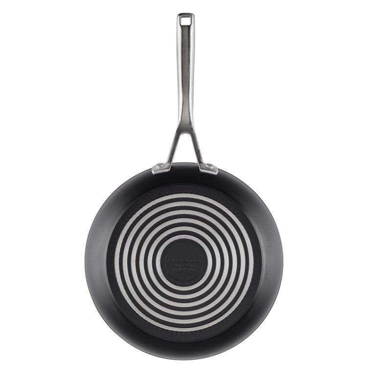 Matte Black Aluminum Nonstick Frying Pan with Lid, 10 Inch