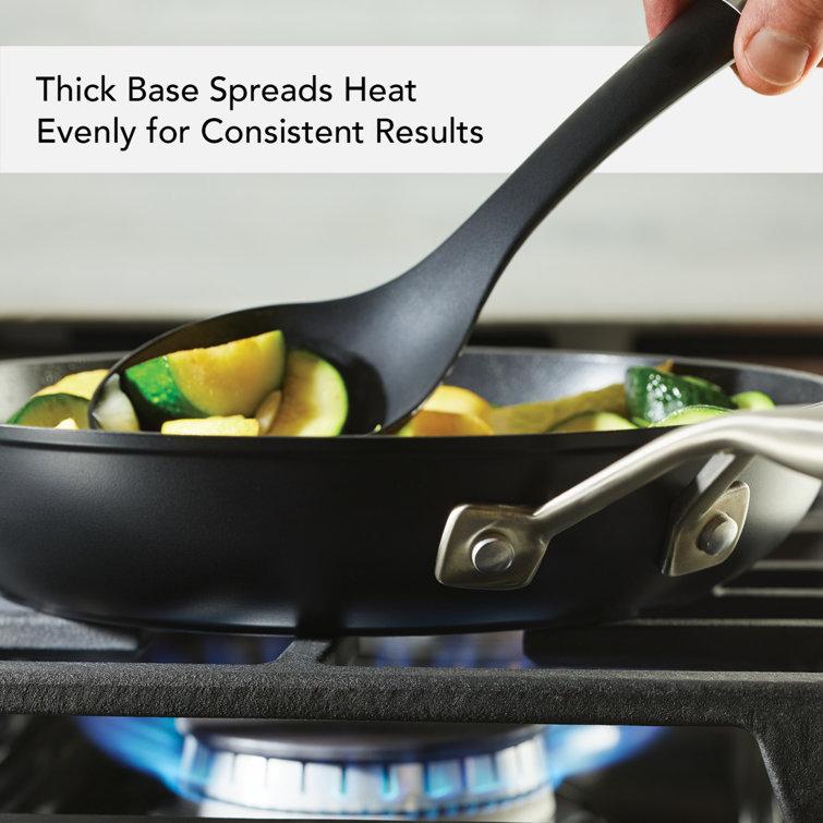 Matte Black Aluminum Nonstick Frying Pan with Lid, 10 Inch