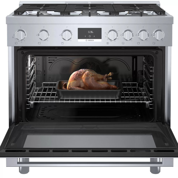 36" Stainless Steel Free-Standing Convection Gas Range