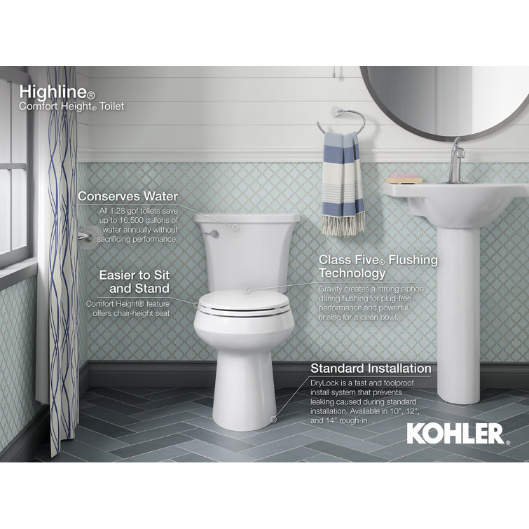 White Vitreous China Elongated Two-Piece Pressure Assist Toilet