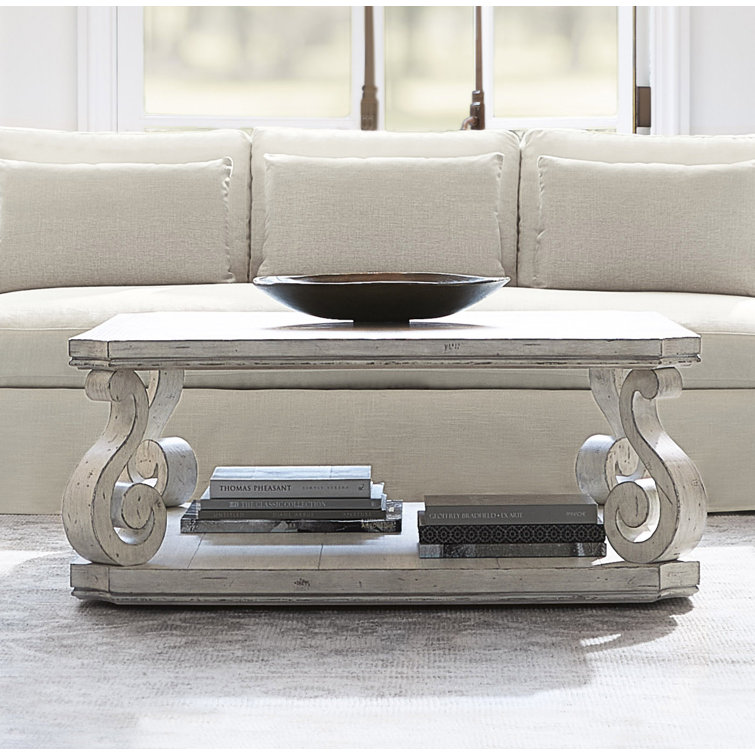 Off-White French Country Wood Storage Coffee Table