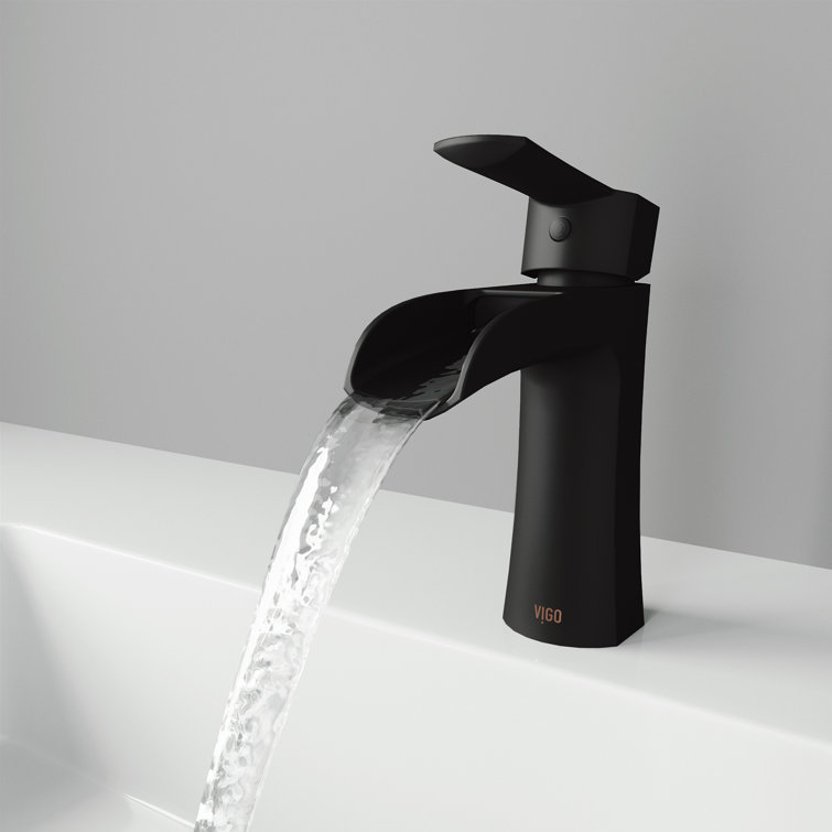 Paloma 6 3/4" Matte Black Brass Single Hole Bathroom Faucet