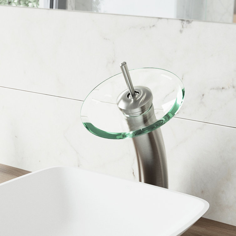 Elegant Brushed Nickel Single Hole Vessel Sink Faucet with Push Tilt Handle