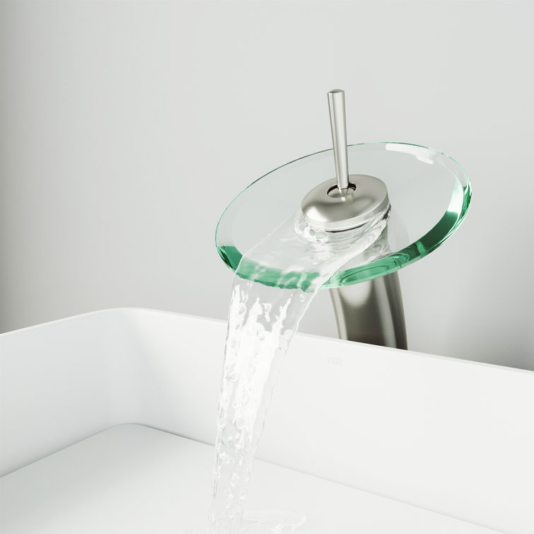Elegant Brushed Nickel Single Hole Vessel Sink Faucet with Push Tilt Handle