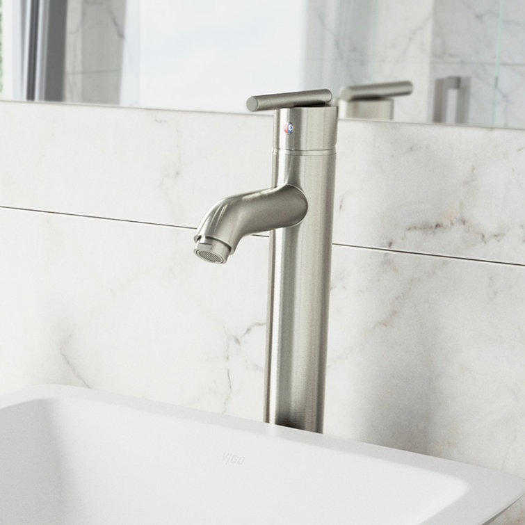 Seville 13" Modern Black and Nickel Vessel Sink Faucet