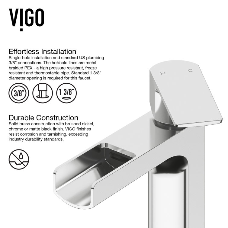 Amada Chrome Single Handle Vessel Sink Faucet