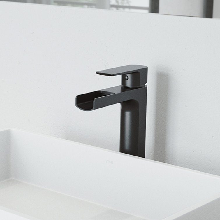 Matte Black Brass Single Handle Vessel Faucet